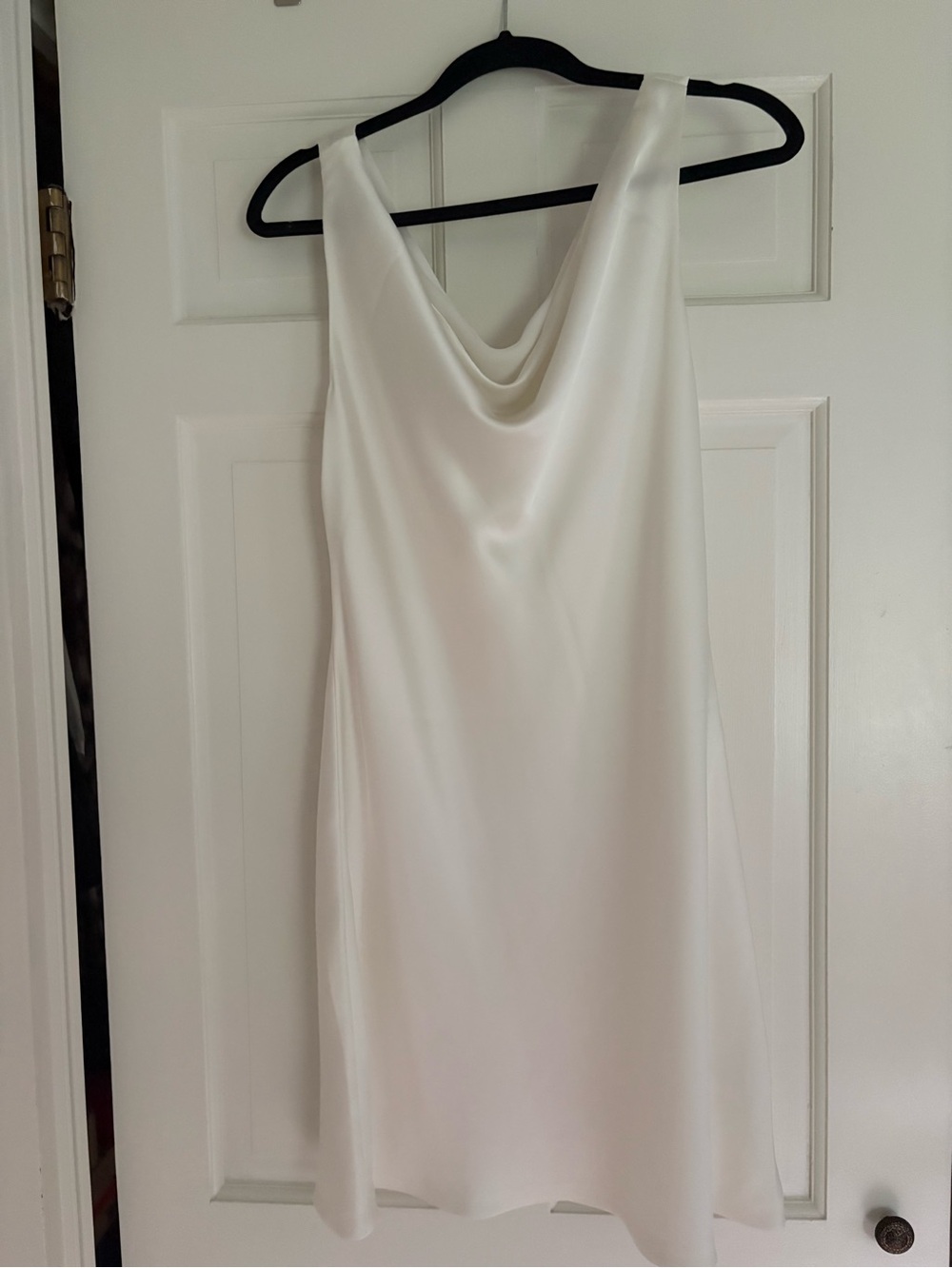Anthropologie Norma Kamali White Cowl-Neck Mini Slip Dress